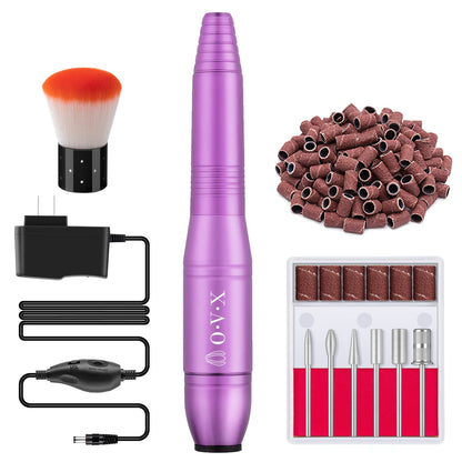 Portable Electric Nail Drill File Machine with Acrylic Nail Kit Set Professional 20000rpm Manicure Pedicure with Sanding Bands Brush for Nail Art Gel Nail Polish Tips Clippers