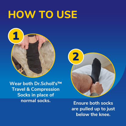 Scholl Flight Socks - Clinically Proven Compression Socks for Flight Travel - Help Prevent Swollen Ankles and Deep Vein Thrombosis (DVT) - Sheer - Size 9-12, 1 Pair
