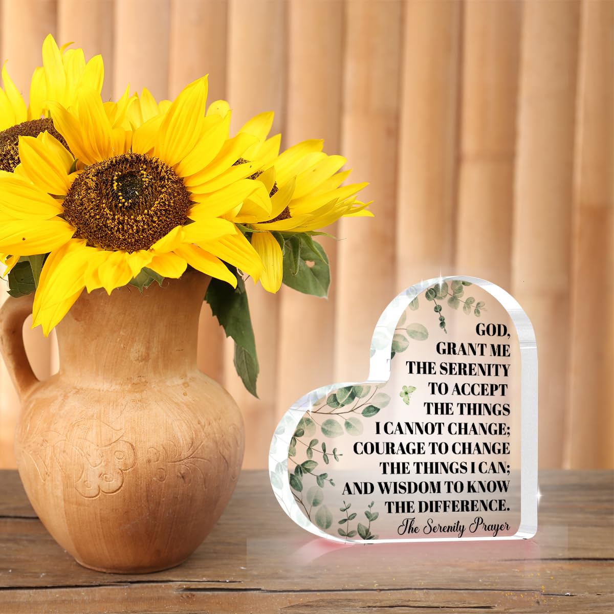 Christian Decor,Serenity Prayer Gifts,Christian Desk Decor,Inspirational Gifts for Women Men Bible Verse Home Office Prayer Room Acrylic Sign