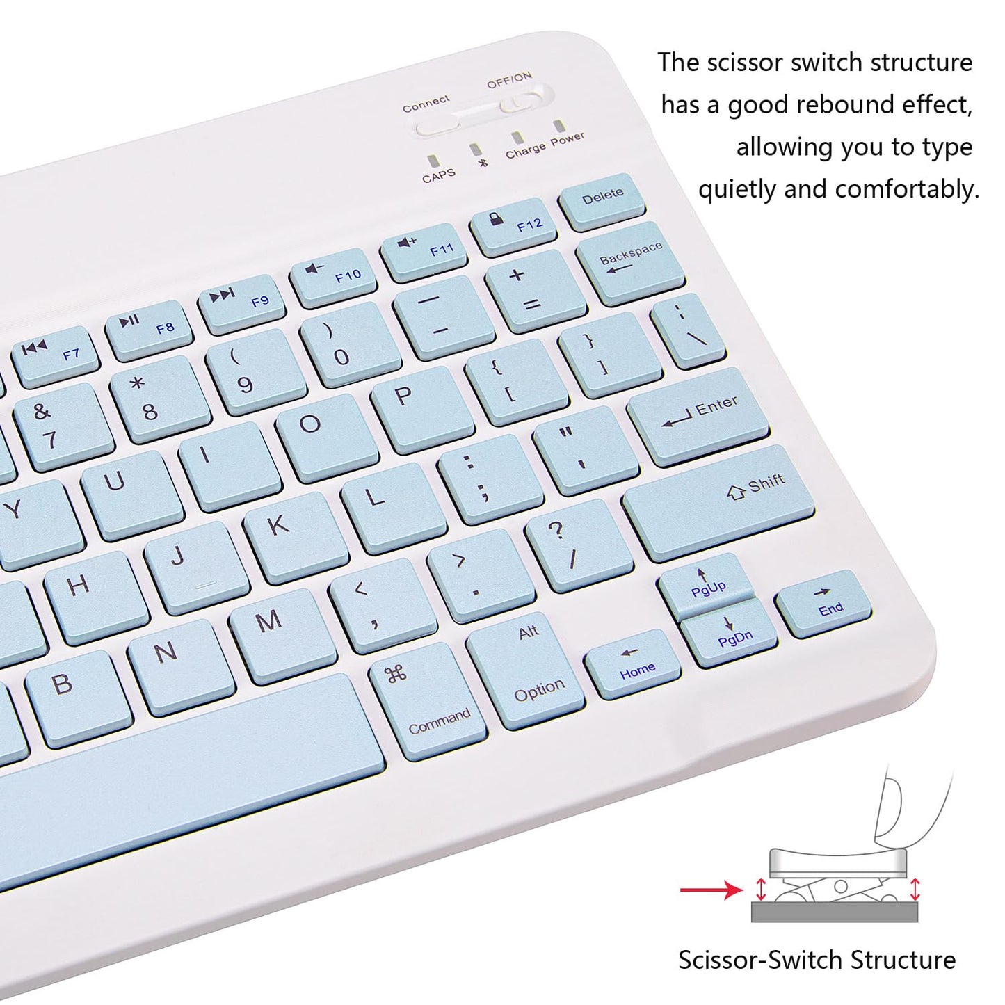 Ultra-Slim Bluetooth Keyboard Portable Mini Wireless Keyboard Rechargeable for Apple iPad iPhone Samsung Tablet Phone Smartphone iPadOS iOS Android (10 inch Black)