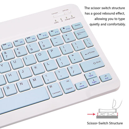 Ultra-Slim Bluetooth Keyboard Portable Mini Wireless Keyboard Rechargeable for Apple iPad iPhone Samsung Tablet Phone Smartphone iPadOS iOS Android (10 inch Black)