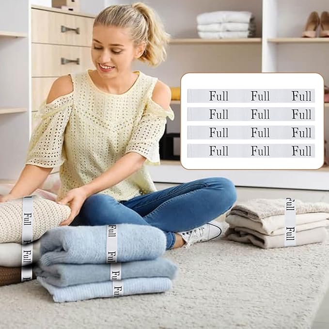 4PCS Bed Sheet Organizer Bands, Storage Labels and Sheet Keepers