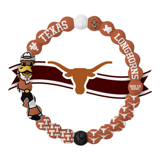 Lokai Collegiate Silicone Beaded Bracelet for Women & Men (University of Texas, Medium) - Stylish & Colorful Bead Bracelet Fashion Jewelry - Bangle Slide-On Style Over Wrist for Comfortable Fit