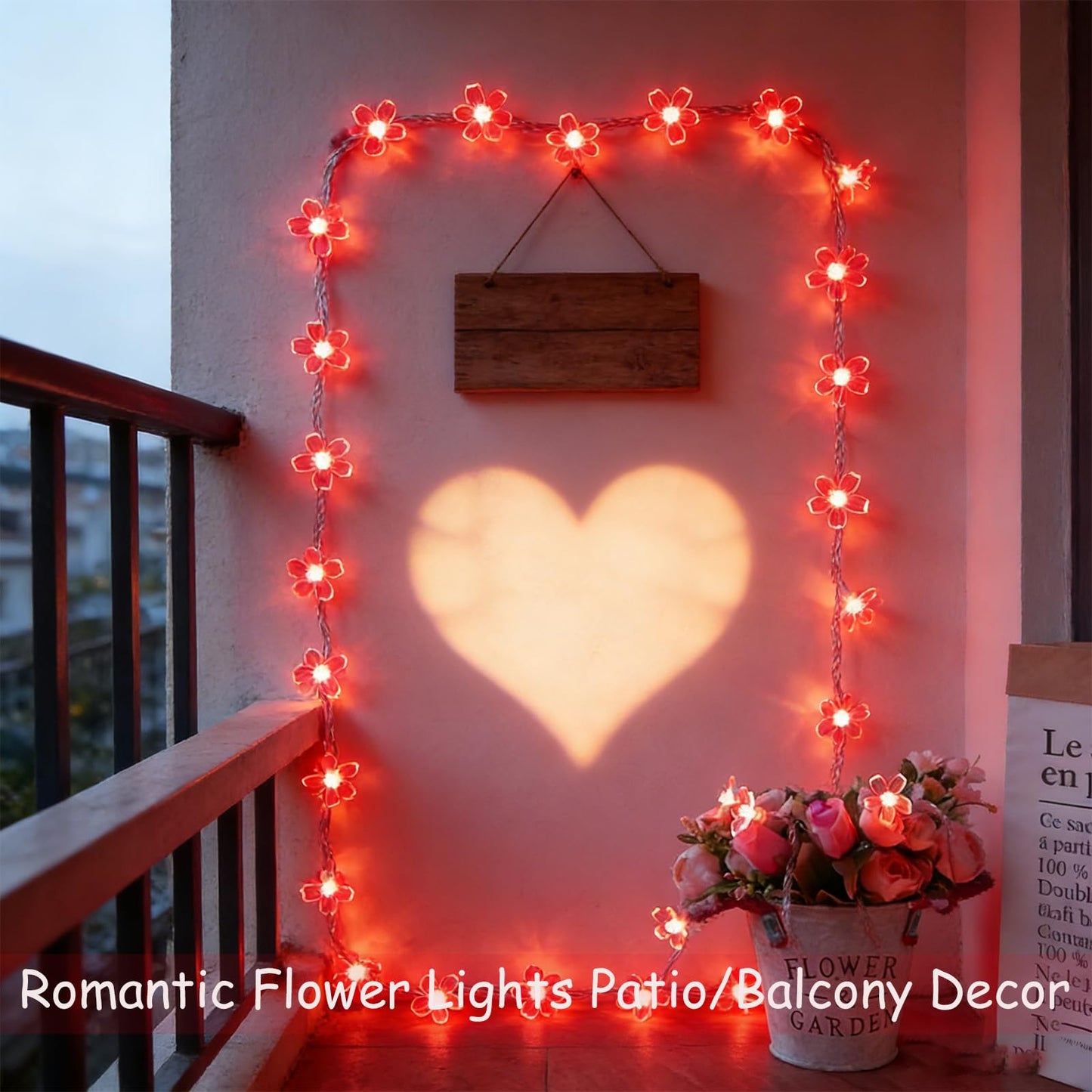 100 LED Red Cherry Blossom Flowrer String Lights, 33 FT Plug in Fairy Floral Lamp with 8 Modes, Flexible Clear Wire for Bedroom Balcony Patio, Valentine's Day Christmas Indoor Outdoor Decorations