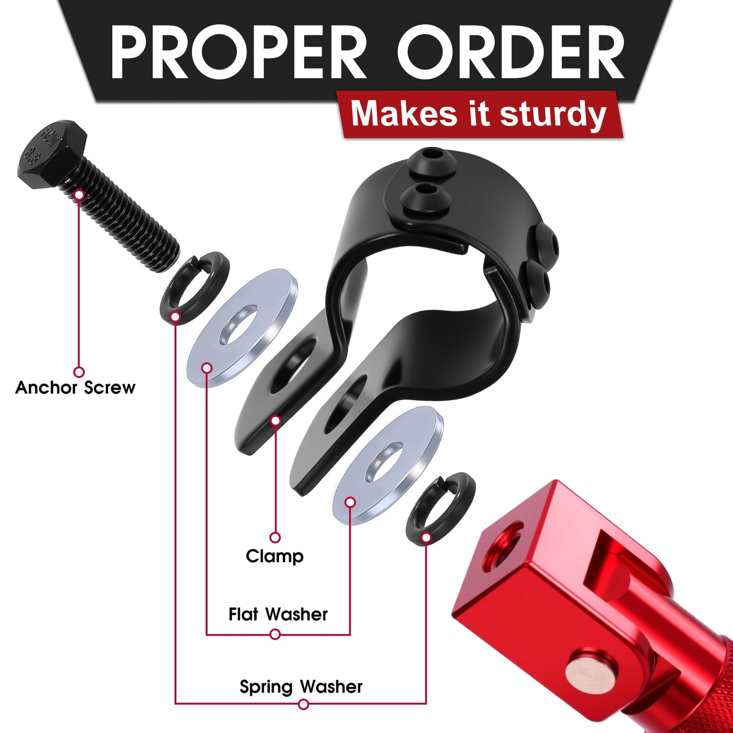 90 Degree Foldable Footpegs M8 Motorcycle Foot Pegs CNC Anti-Skid Footrest Passenger Pedal for Motorbike Mini Bike Dirt Pit Bike (Red)