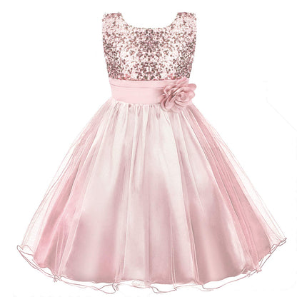 Acecharming Girls Dresses Sequin Flower Girls Party Dress Bridesmaid Ball Gown Wedding Tulle 3-10 Years