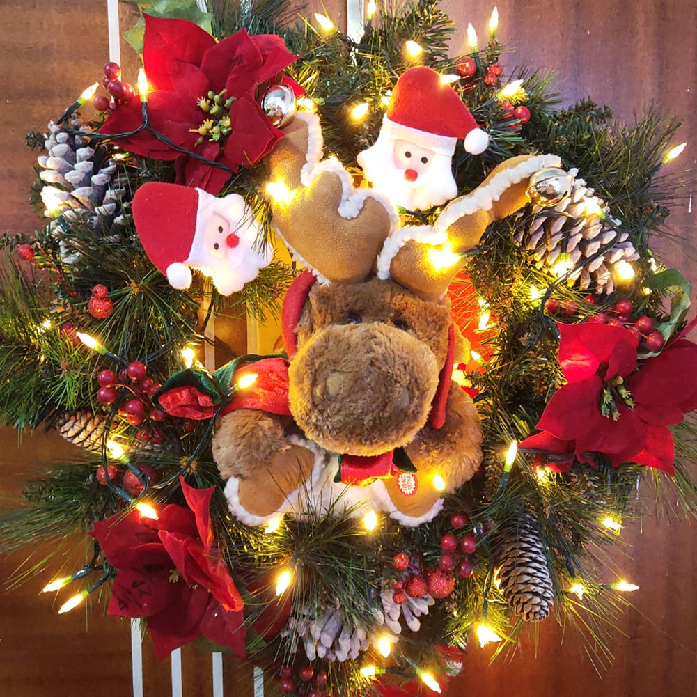 LOENDE Christmas Lights with Timer Battery Operated String Lights 200 LED 8 Modes String Lights Clear Mini Light Set for Wedding Party Home Garden Wreath, Waterproof, Warm White
