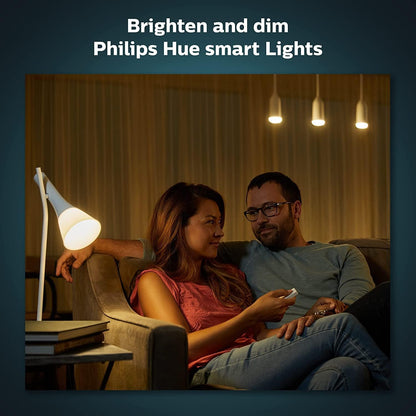 Philips Hue Smart Wireless Dimmer Switch V2 (Installation-Free, Exclusive Philips Hue Lights) for Indoor Home Lighting, Livingroom, Bedroom