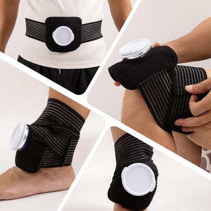 4 Pcs Adjustable Ice Pack Straps with Elastic Belt,Strap Bandage for Ice Bag Hot Cold Therapy,Multipurpose Elastic Ice Bag Wrap Band Ice Belt for Wrists, Arms, Waists, Knees Cold Pack