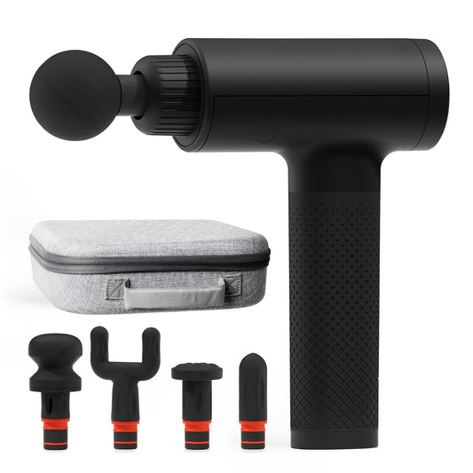 Sharper Image Powerboost Massage Gun – Deep Tissue Percussion Massager| 5 Attachments, 6 Speed| Shoulder Back Leg Muscle Recovery & Pain Relief Massage Tool| Massager Gun| Men & Women Gift