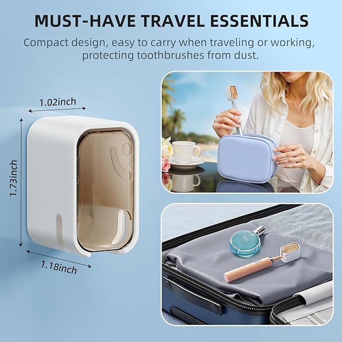 Travel Toothbrush Head Cover 2PCS, Electric Toothbrush Covers Caps, Ventilated