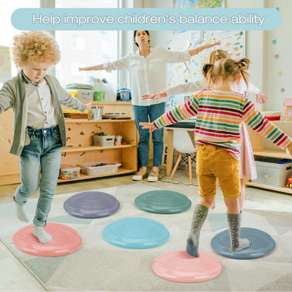Amylove 6 Pcs Wiggle Seat Inflated Wobble Cushion for Sensory Kid 13 Inch Balance Disc Kids Flexible Seating Exercise Sensory Pad Chair Cushion for Classroom Office School(Morandi)