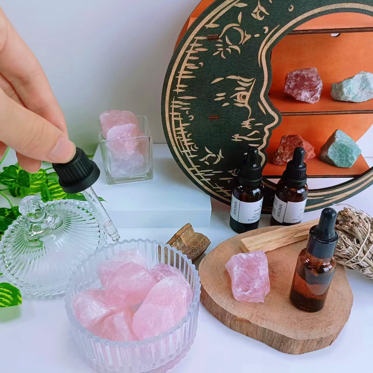 LAIDANLA Rose Quartz 2" Natural Rough Stones Crystal Large Raw Crystals Bulk Healing Gemstones for Reiki Healing Tumbling Fountain Rocks Wire Wrapping Decoration Cabbing Lapidary 4PCS 0.55lb
