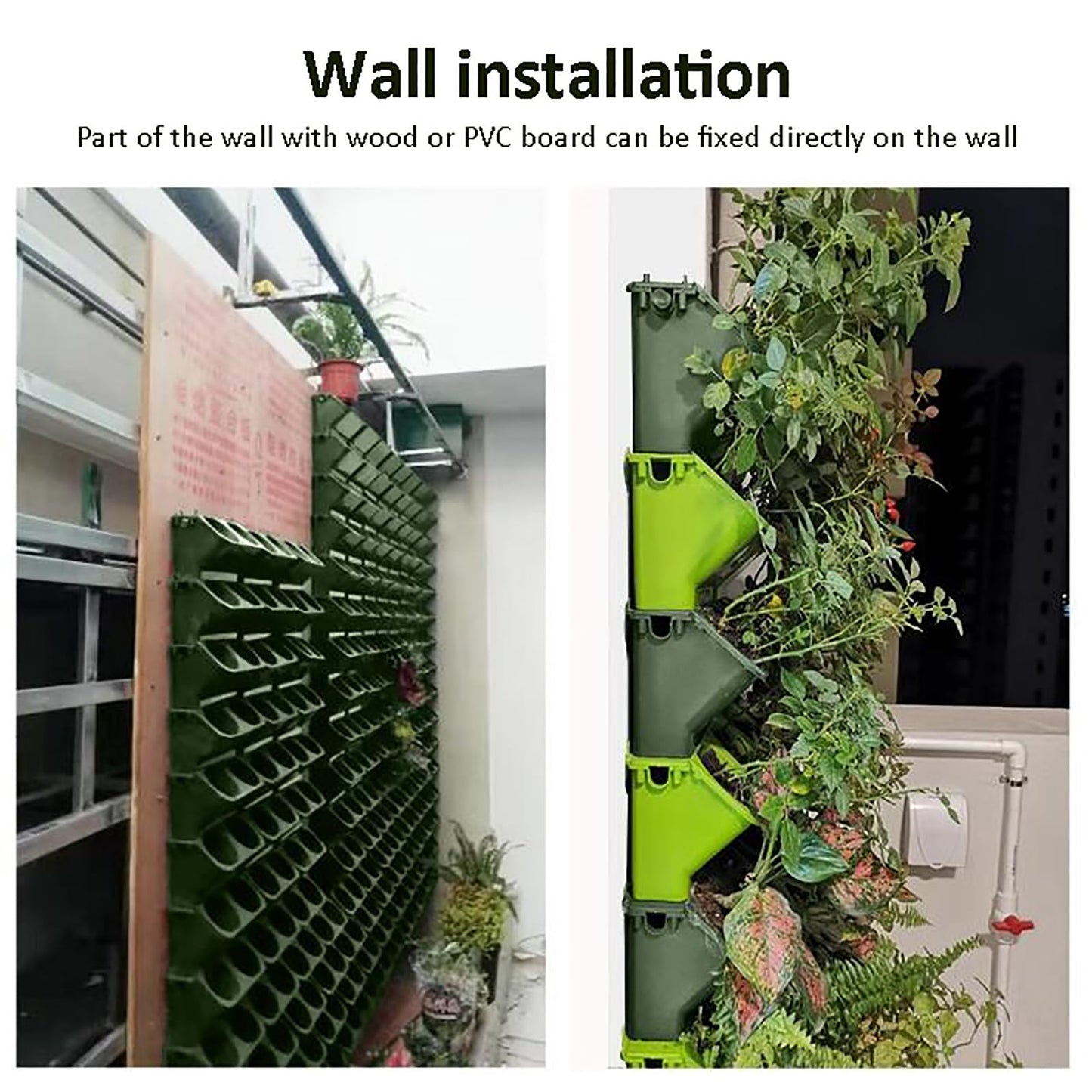 Vertical Wall Planter - Stacking Outdoor & Indoor Self-Watering Planters, Wall-Mounted Hanging Plant Holder for Herbs, Flowers & Garden Decor - Space-Saving Greenery Solution