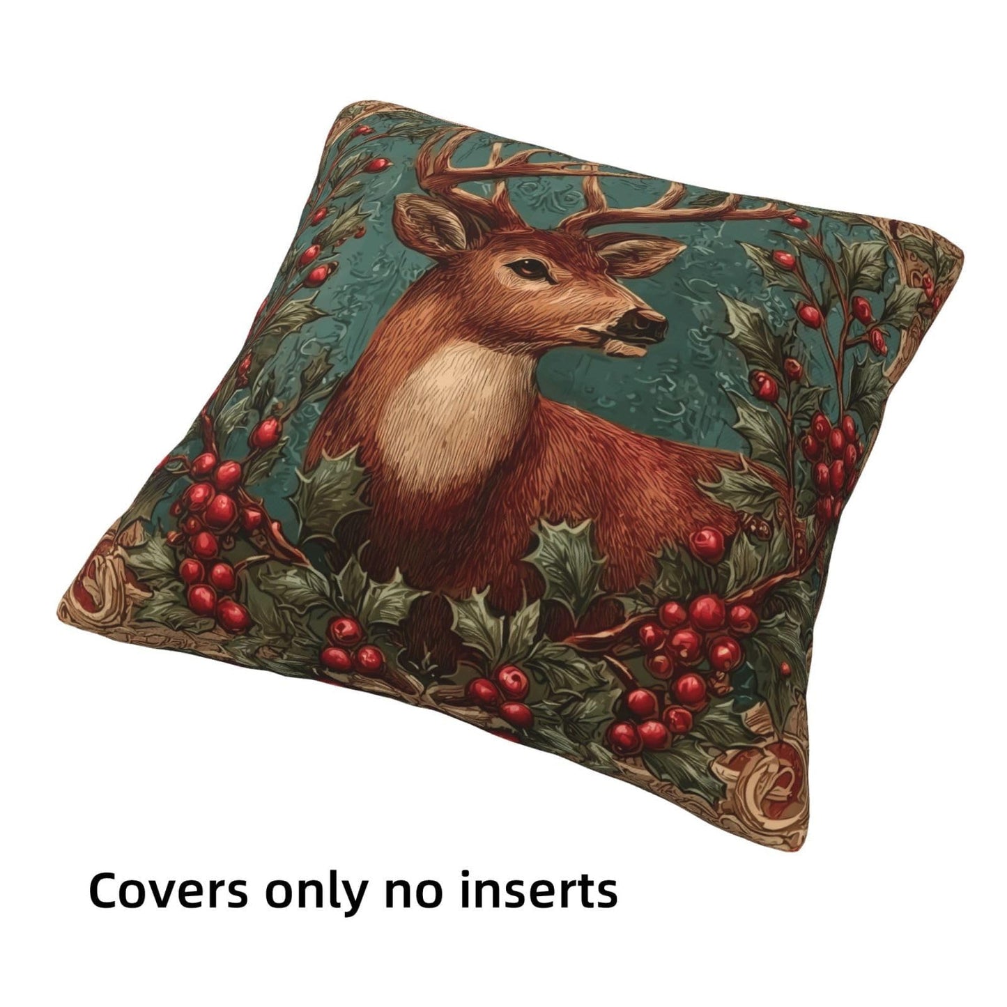 oyebn Christmas Animals Throw Pillow Covers Set of 4 Decorative Soft Double Sided Print Pillow Case Farmhouse Home Decor for Living Room Sofa Couch 18x18