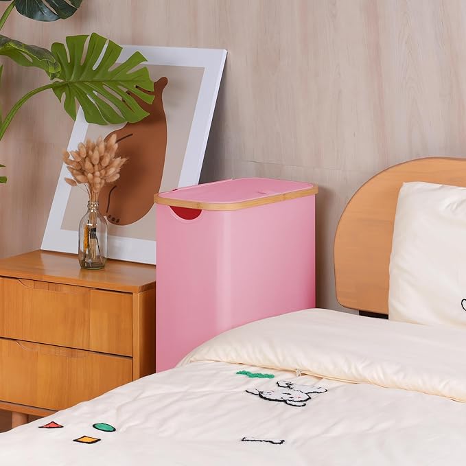Slim Laundry Basket with Wheels, Narrow Hampers