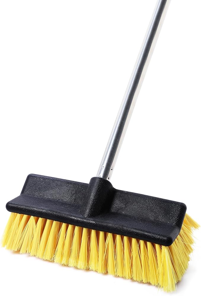 Yocada Deck Brush with 4-Section Extendable Handle Floor Scrub Brush Soft