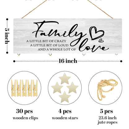 WXHUM Family Wall Decor Picture Frames Collage Photo Hanging, Family Love Hanging Picture Frames Photo Wall Display, Christmas Housewarming Gifts for Women Couples Grandparents, 16x5 inch