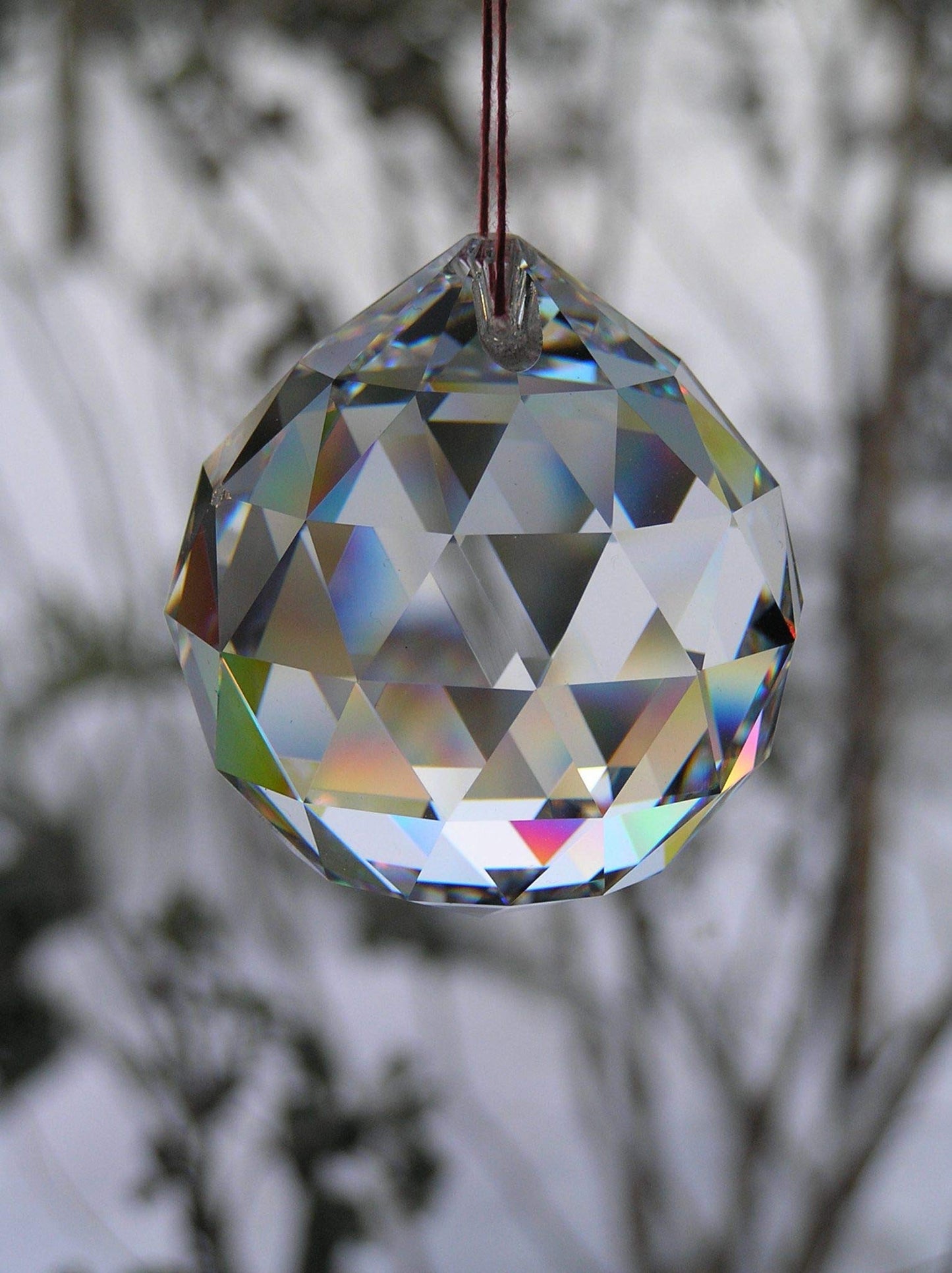 Petrichor Feng Shui Clear Crystal Hanging Ball for Good Luck & Prosperity (60MM) - Home Decoration/Gifting