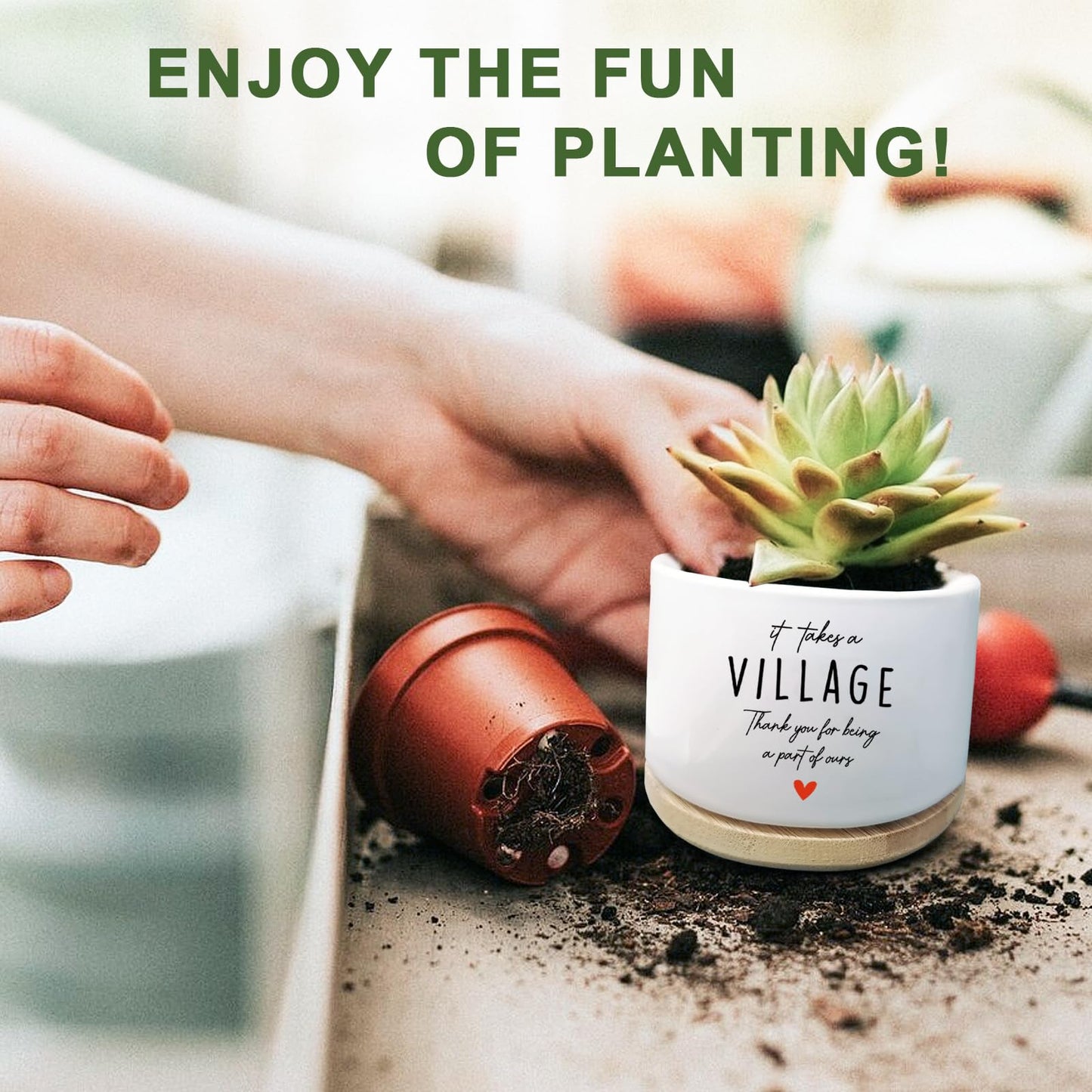Aryabtya Thank You Appreciation Gifts for Boss Teacher Women, Funny Succulent Planter, Flower Cactus Plant Pot for Indoor Plants, Office Home Windowsill Decor Planter Gift (No Plants)