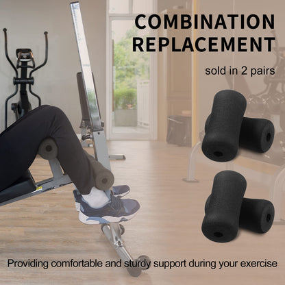 Sratte 4pcs Foot Foam Pads Rollers Set Weight Bench Replacement Pads Inversion Table Parts for Leg Extension Gyms Exercise Equipments