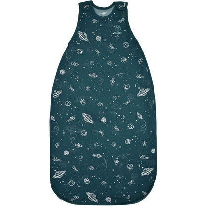 Woolino Big Kid Sleeping Bag, 4 Season Baby Sleep Sack, Merino Wool and Organic Cotton Wearable Blanket, 4-6 Years, Space (Glow In The Dark)