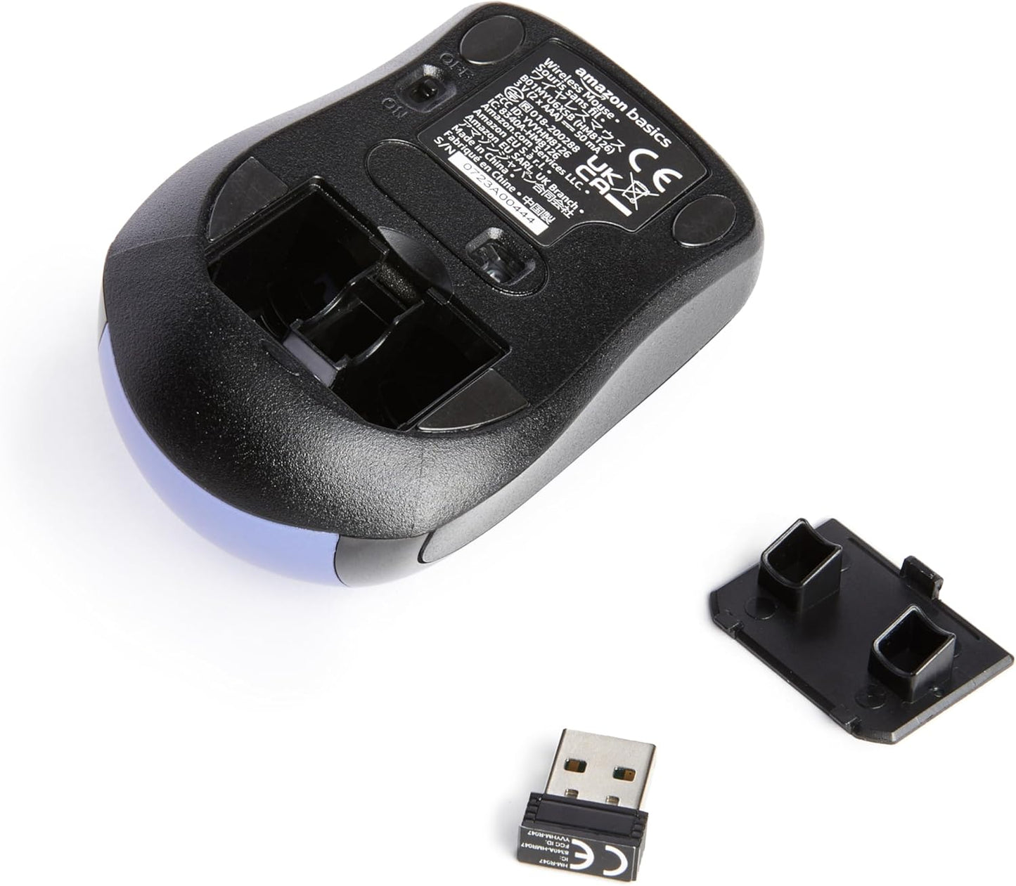 Amazon Basics 2.4 Ghz Wireless Optical Computer Mouse with USB Nano Receiver, Black