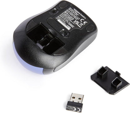 Amazon Basics 2.4 Ghz Wireless Optical Computer Mouse with USB Nano Receiver, Black
