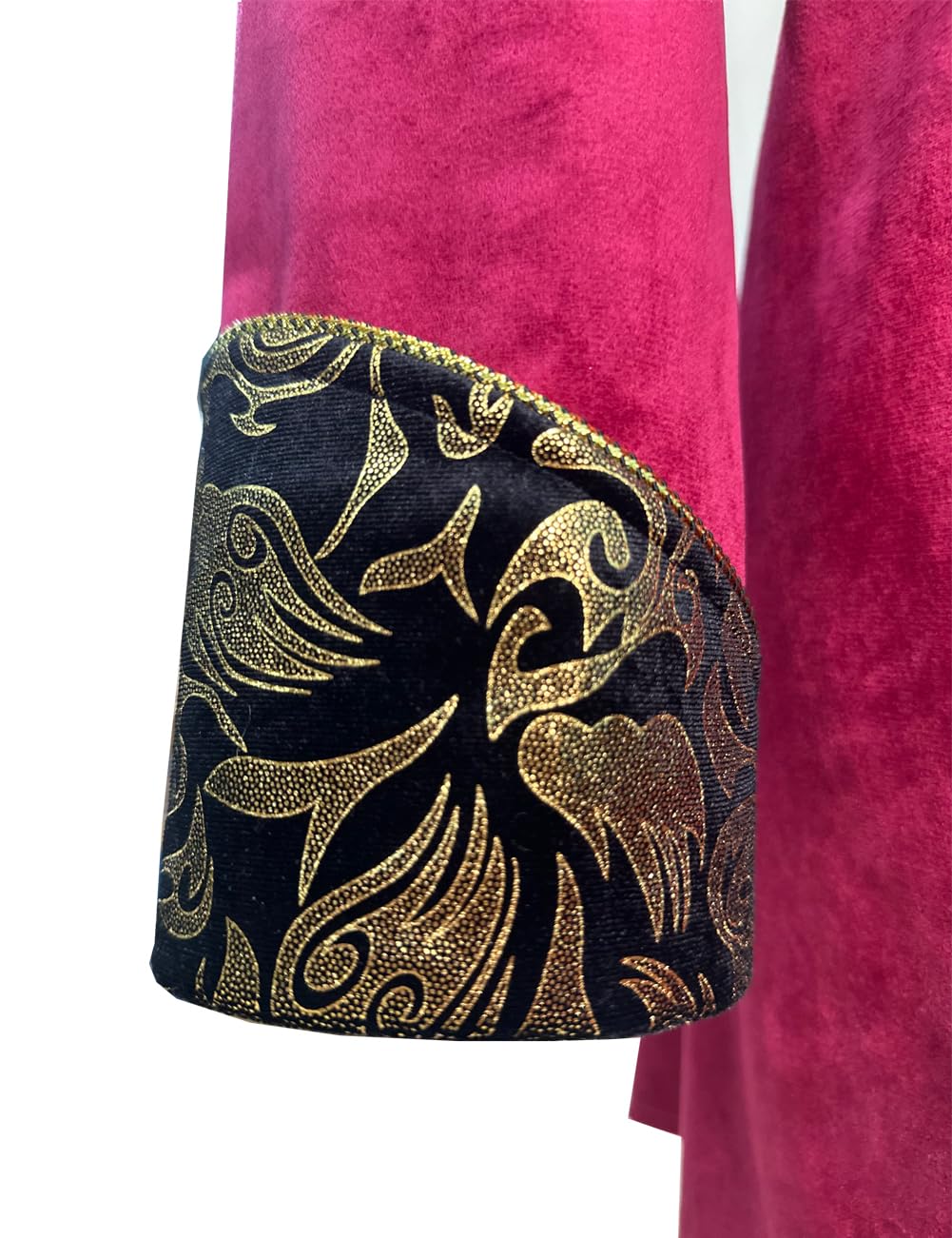 AIBEIX Mens Steampunk Medieval Jacket Gothic Victorian Frock Coat Uniform(Gold Edge-red,XX-Large)