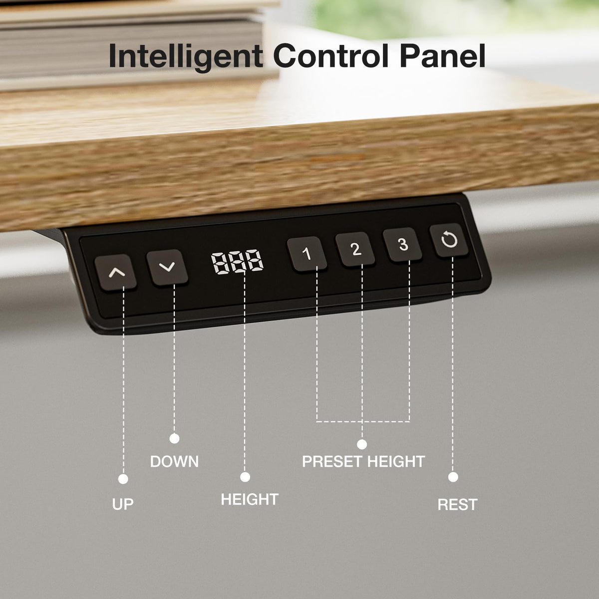 Muvai 59 Inch L Shaped Standing Desk Adjustable Height with Cable Management Tray,Gaming Electric Corner Standing Desk, Sit Stand Computer Table with Reversiable Splice Board,Light Rustic Brown