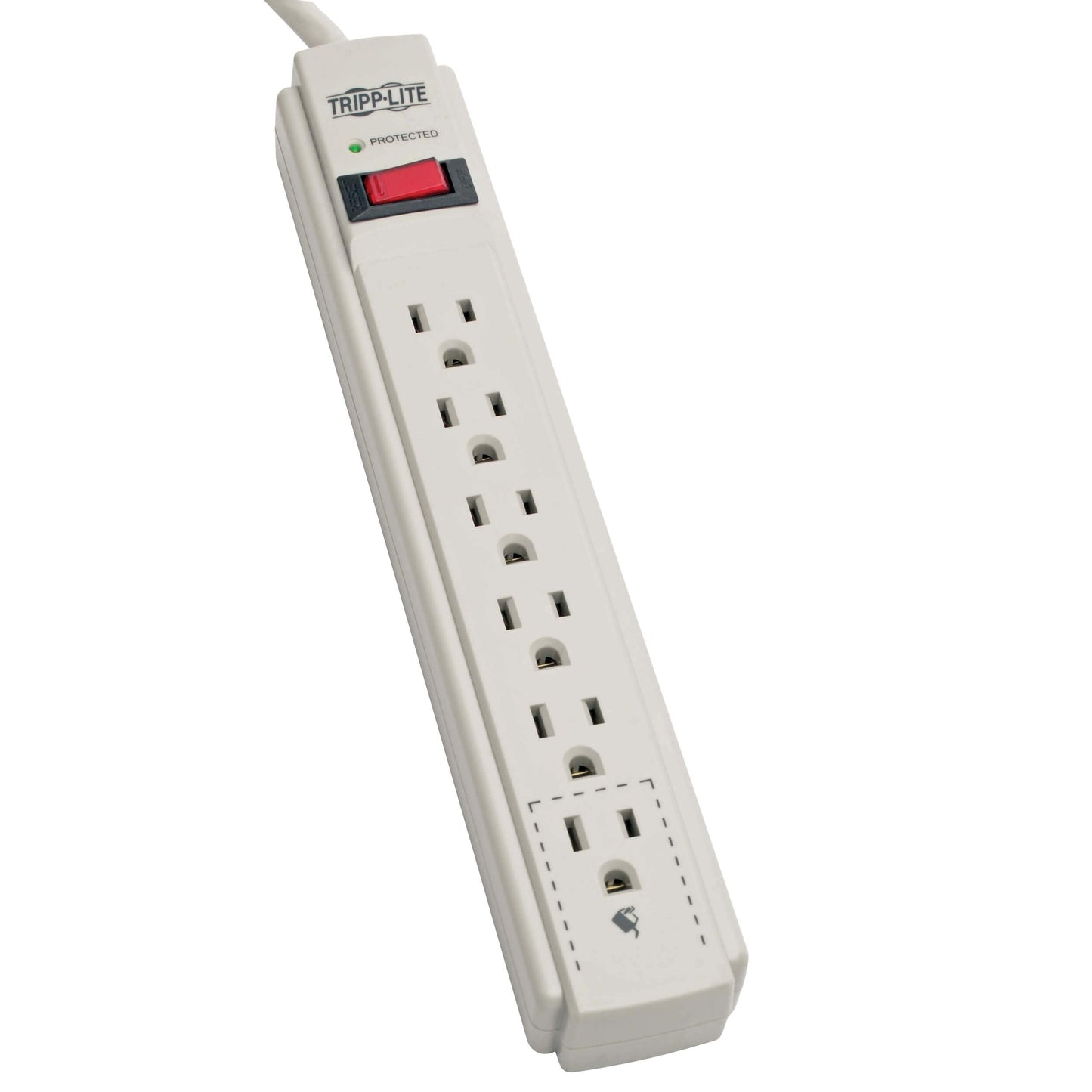 Eaton Tripp Lite series 6 Outlet Surge Protector Power Strip, 6ft Extension Cord, 900 Joules, 15A Circuit Breaker, UL Certified, Black (TLP606B)