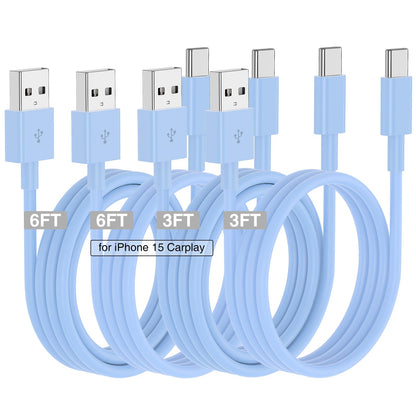 Car Carplay Cable for iPhone 17 16 15 Charger Cord,3/3/6/6FT USB A to USB C Cable for iPhone 17 Pro Max/16 Pro/15 Plus Charger,USB C Car Charger for Apple 17 Air/16 Pro Max/16e/15/iPad Pro