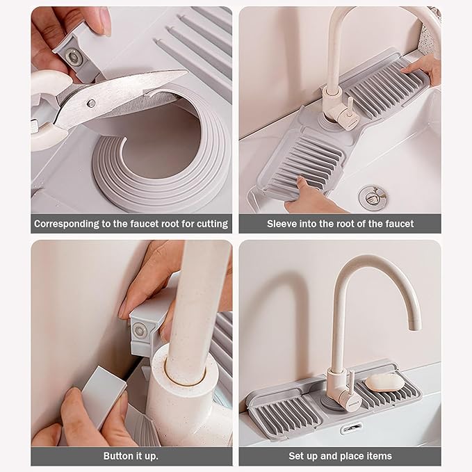 Button Style Faucet Drip Catcher – Silicone Faucet Mat