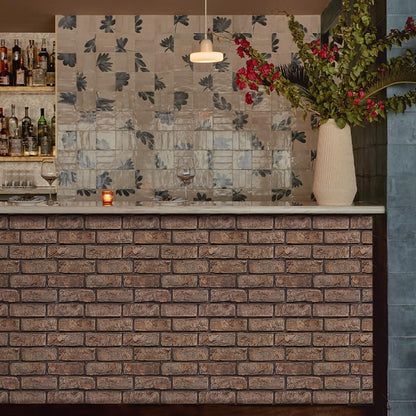 Commomy 3D Faux Brick Wall Panels - 10 pcs 11.8" x 11.8" Small Size Thin PVC Peel and Stick Brick Backsplash Brick Wallpaper Tiles for Kitchen,Living Room,Fireplace,Quick Interior DIY Home Wall Decor