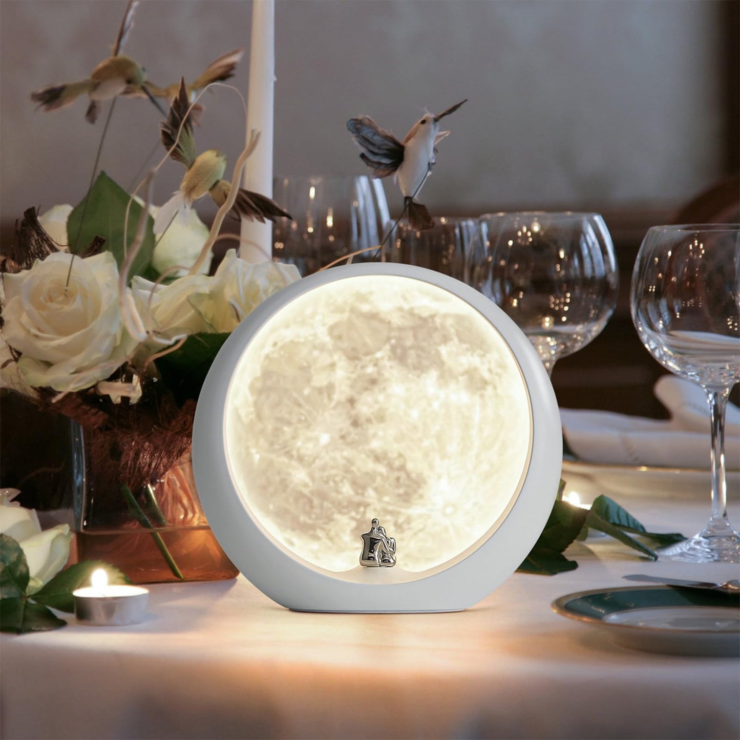 mamre Super Moon Night Light - Dimmable Table Lamp for Home Decor Unique Couple's Gift for Anniversaries, Weddings, Valentine's Day, and Christmas