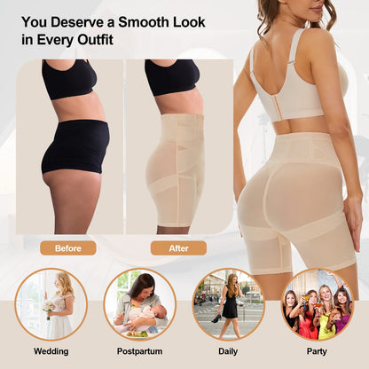 SIMIYA High Waisted Shapewear for Women Tummy Control Knickers, Slimming Body Shaper Pants Shaping Underwear, Beige M