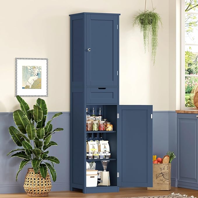 Iwell 67" Tall Bathroom Cabinet, Storage Cabinet