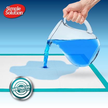 Simple Solution Super Absorbent Premium Dog and Puppy Training Pads Pack of 100. 60x60cm. Leak-proof 6 layer design. Anti-slip, odour-neutralising. Large 100 Pack