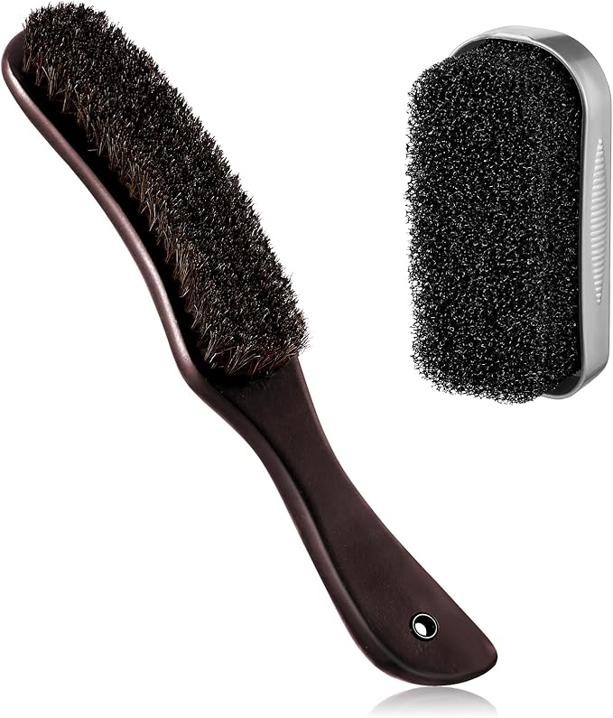 Patelai 2 Pcs Horsehair Felt Hat Brush Kit Lint Brush
