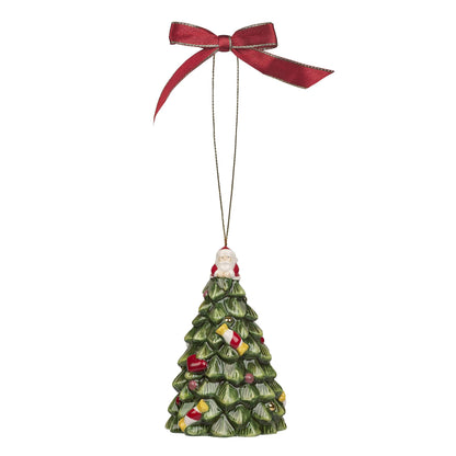 Spode Christmas Tree Figural Tree Bell Ornament, Gold, Dolomite, Hanging Ornament, Christmas Decoration