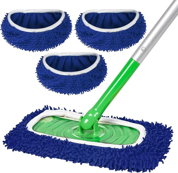 Coral Fleece Mop Pads, Reusable Wet/Dry Compatible