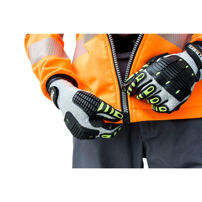 Portwest A722 Durable Anti Impact Cut Resistant Glove Grey/Black, Large