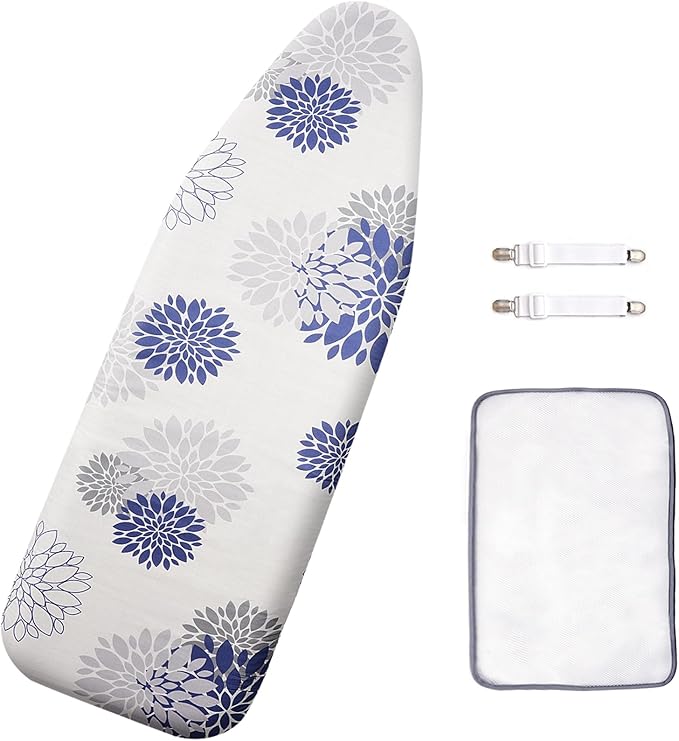 SheeChung 14x42 Inch Over-The-Door Ironing Board Cover and Pad, Cotton Cover