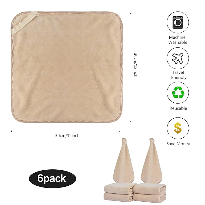 SINLAND Microfiber Facial Cloths Fast Drying Washcloth 12inch x 12inch