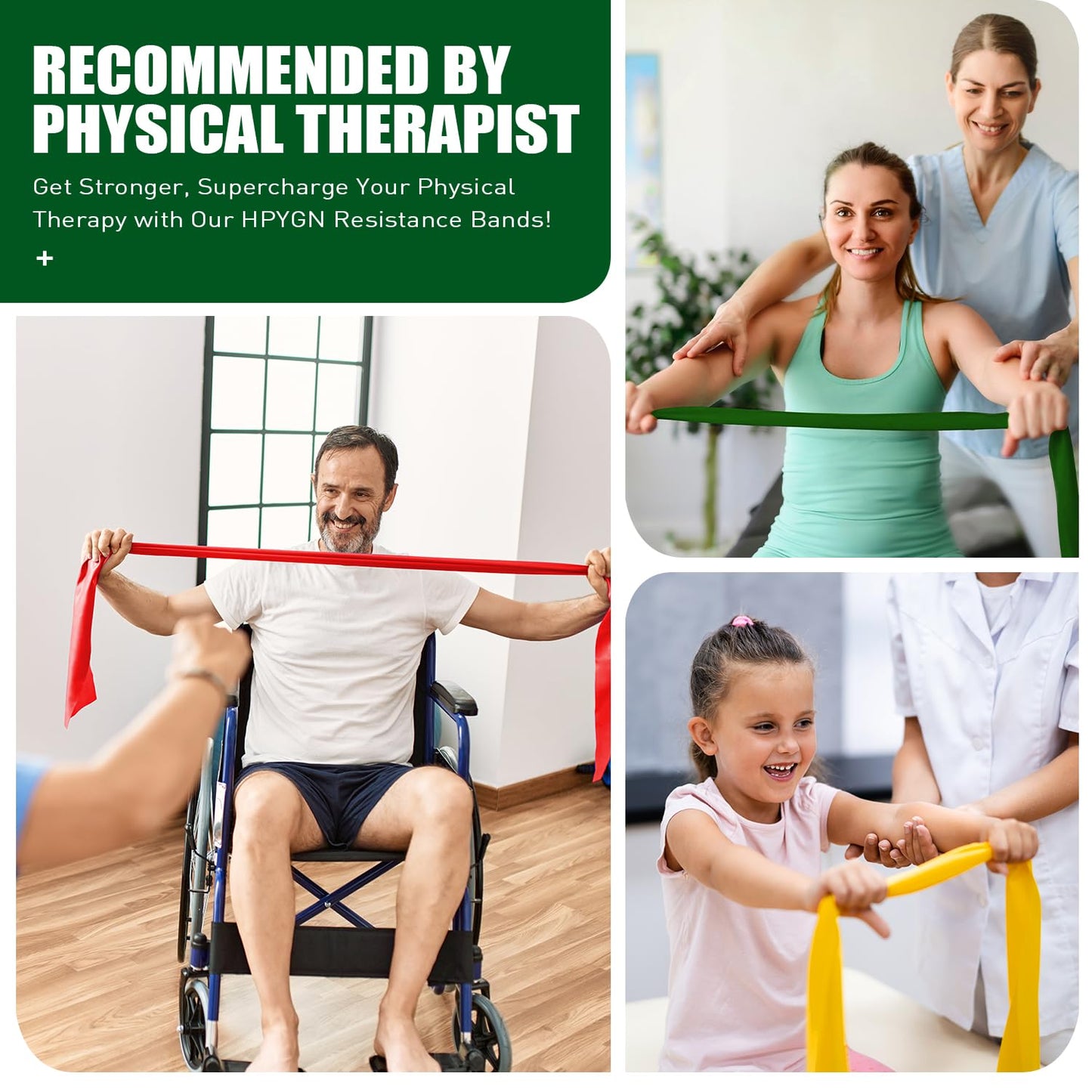 Resistance Bands, Exercise Bands, Physical Therapy Bands for Strength Training, Yoga, Pilates, Stretch Elastic Band with Different Strengths, Workout Bands for Home Gym