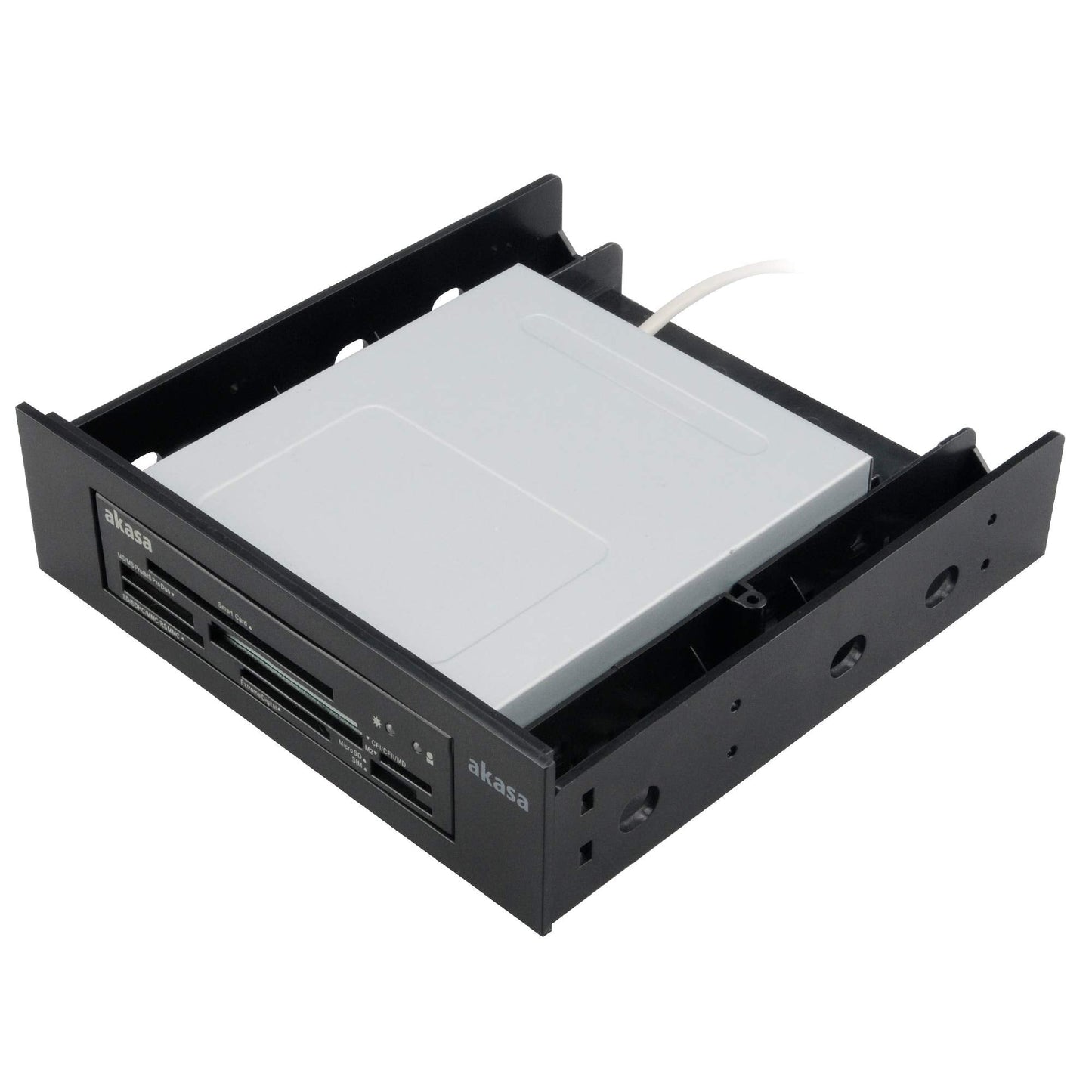 Akasa 3.5" Device/SSD/HDD Adapter | 5.25" to 3.5" Bay Adapter | 2.5/3.5 Inch Hard Drive Enclosure | SSD Mounting Bracket | for 5.25 inch PC Front Bay | AK-HDA-05