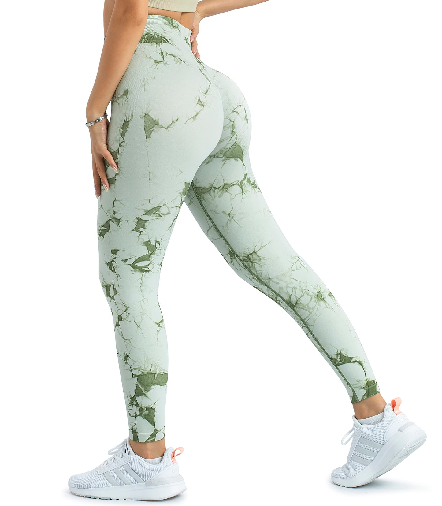 A AGROSTE Women Seamless Workout Leggings with Pockets Scrunch Butt Lifting Gym Leggings High Waisted Yoga Pants