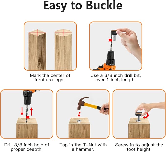 20 Pcs Adjustable Furniture Feet Levelers