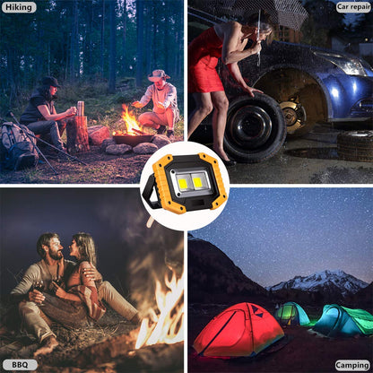 Edasion 30W LED Work Light Rechargeable COB Floodlight Super Bright 2000LM Portable Light Outdoor USB Battery Security Light Waterproof for Camping Fishing Hiking Car Garage, 2 Packs