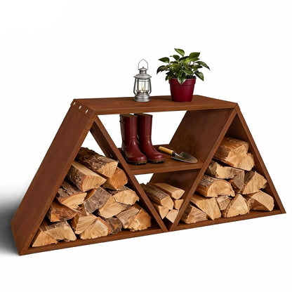 Decoroca Large Firewood Storage Rack Heavy Duty Smokeless Fire Ring – 40"